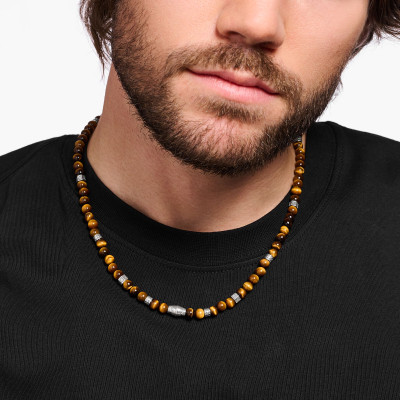 Collier Pierres Œil-de-tigre, Argent KE2180-826-2, 50 cm - Thomas Sabo