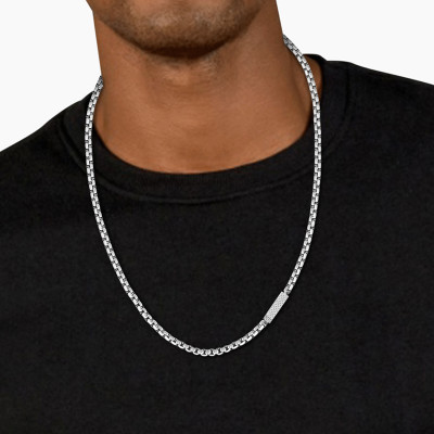 Collier Plaque L'Essentiel, Acier - 2040121, 61 cm - Lacoste