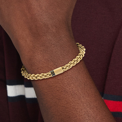 Bracelet Maille Ronde Entrelacée Acier Doré - 2790522, 19 cm - Tommy Hilfiger
