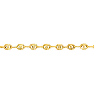 Chaîne Grain de Café Creuse, Or Jaune 750 - 45 cm - Manillon