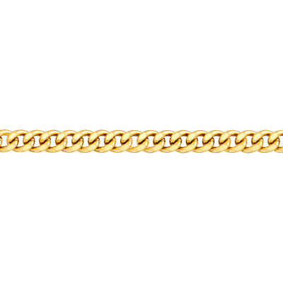 Chaîne Gourmette, Or Jaune 750 - 60 cm - Manillon