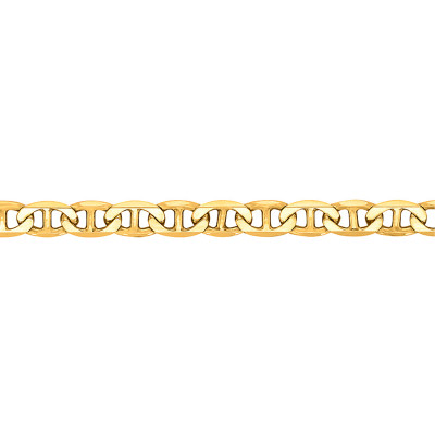 Chaîne Marine Plate, Or Jaune 750 - 45 cm - Manillon