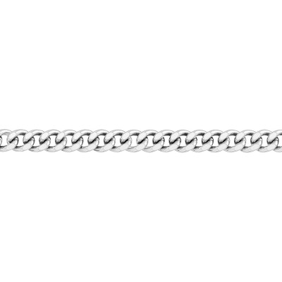Chaîne Gourmette Diamantée, Argent, 45 cm - Manillon