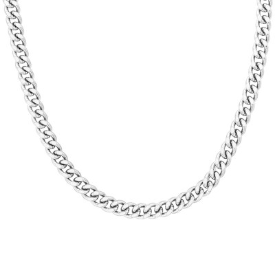 Chaîne Gourmette Diamantée, Argent, 60 cm - Manillon