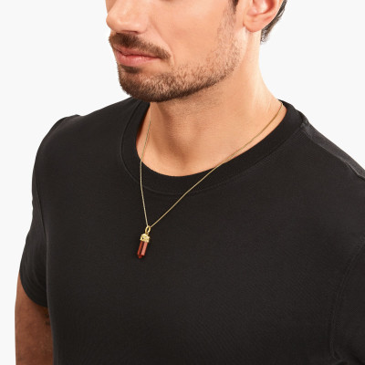 Pendentif Rebel Wolf, Plaqué Or & Oeil de Tigre - PE964-324-10 - Thomas Sabo