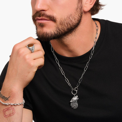 Pendentif Rebel Wolf, Argent 925 & Oxydes - PE966-643-21 - Thomas Sabo