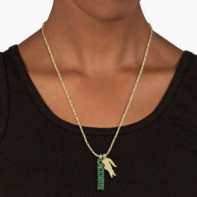 Collier Umpire, Acier Doré - 2040488, 60 cm Ajustable - Lacoste