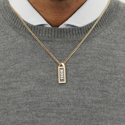 Collier Kassy Emblem, Acier Doré, 56 cm - 1580678 - Boss