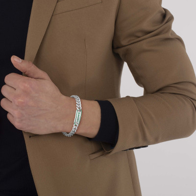 Bracelet Gourmette District Acier, 19 cm - 2040224 - Lacoste