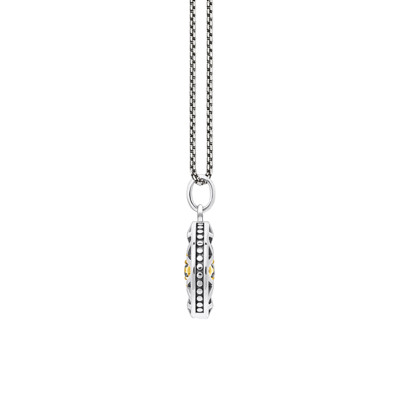 Collier Ronde Croix, Argent 925 Recyclé Plaqué Or Jaune 750 & Pierre Noire - KE2079-849-7-L50V - Thomas Sabo